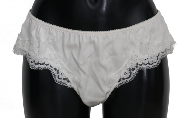 Dolce Gabbana Dames Ondergoed met Witte Zijde Slip Lingerie